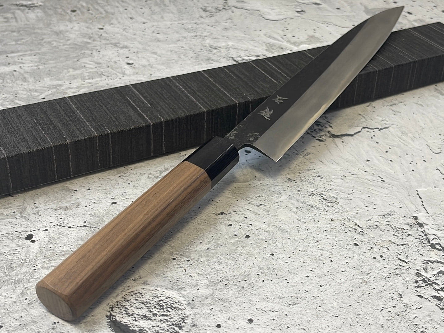 Yoshimune Sujihiki Kurouchi 240 mm (9.4 in) Aogami (Blue) #2 Double-Bevel