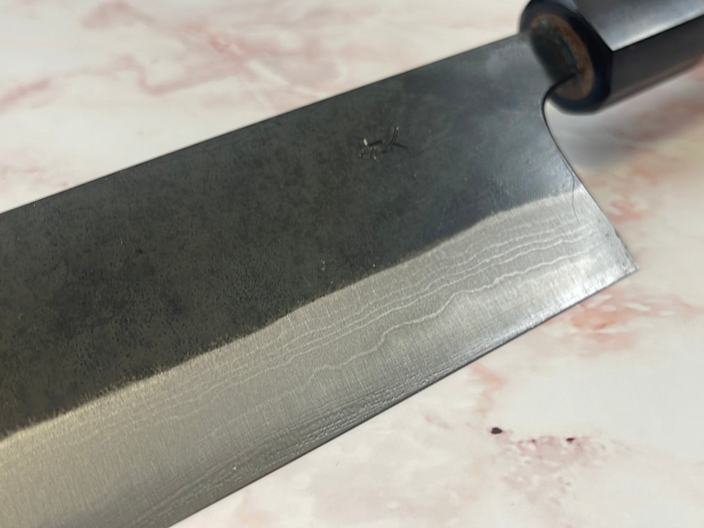 Yoshimune Kiritsuke Kurouchi 240 mm (9.4 in) Aogami (Blue) #2 Damascus (17 layers) Double-Bevel
