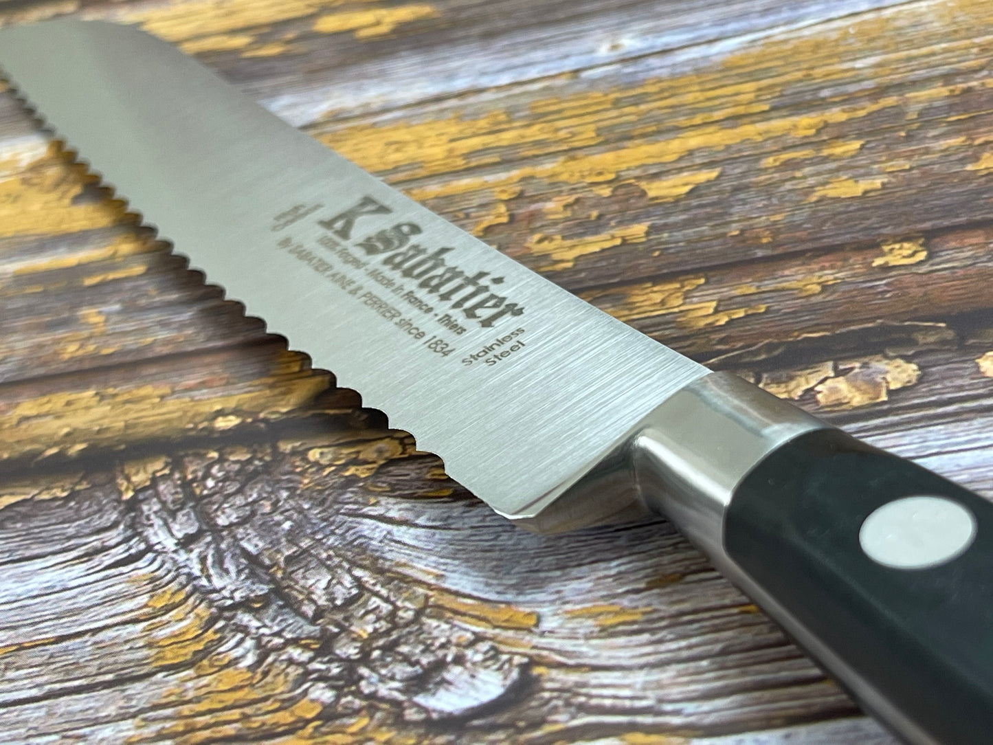 K Sabatier Authentic Bread Knife 20cm - HIGH CARBON STEEL Made In France