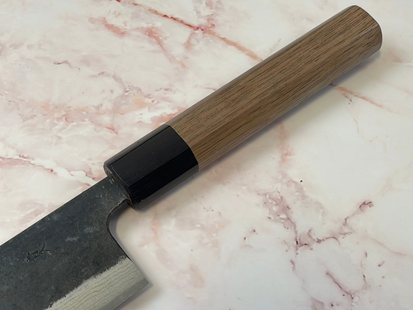 Yoshimune Kiritsuke Kurouchi 210 mm (8.2 in) Aogami (Blue) #2 Damascus (17 layers) Double-Bevel