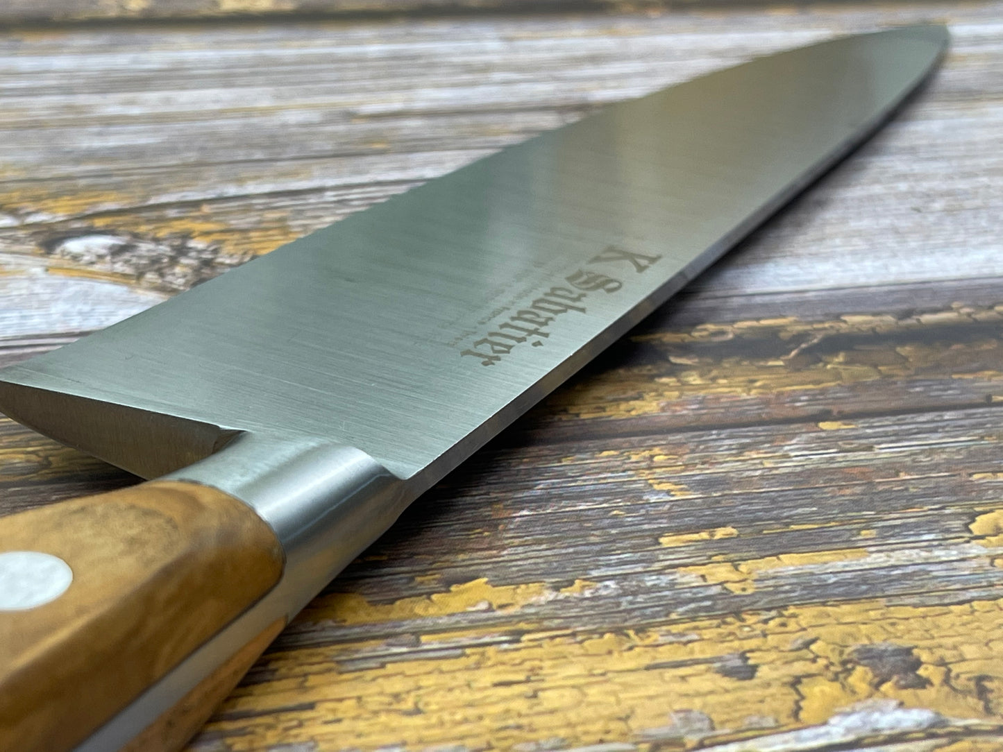 K Sabatier Chef Knife 230mm - CARBON STEEL - OLIVE WOOD HANDLE