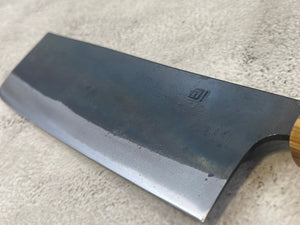 Tsukasa Shiro Kuro 150mm Nakiri - Shirogami Steel - Oak Octagnon Handle