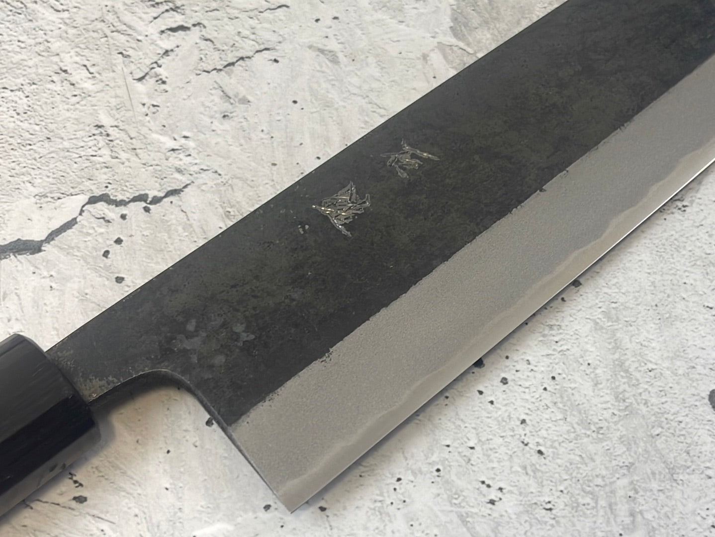 Yoshimune Nakiri Kurouchi 180 mm (7.1 in) Aogami (Blue) #2 Double-Bevel