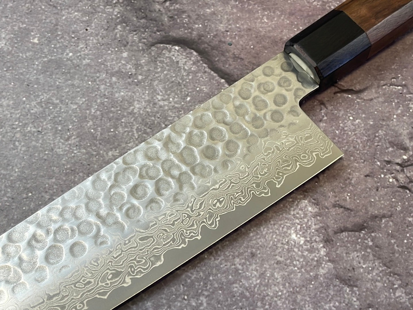 Yoshimune Gyuto Damascus Hammered Finish Knife 240 mm (9.4 in) Stainless clad Aus10