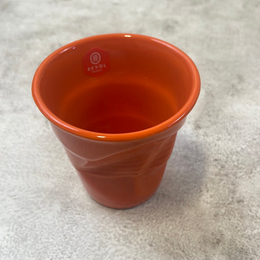 Revol Froissés Cappuccino Cup 180ml Set of 6 - Clementine Orange