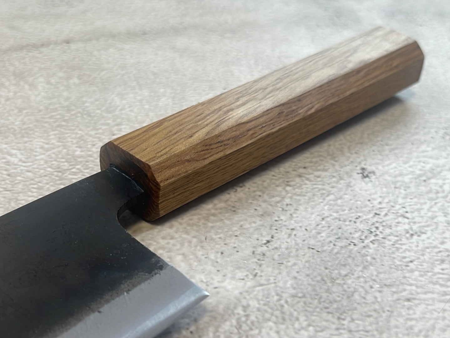 Tsukasa Shiro Kuro 165mm Nakiri - Shirogami Steel - Oak Octagnon Handle