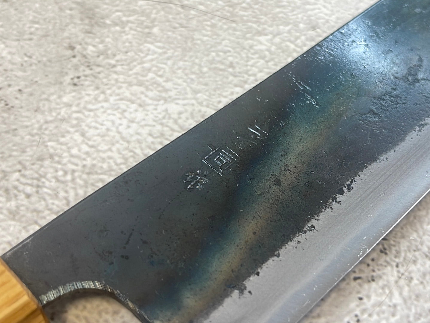 Tsukasa Shiro Kuro 150mm Nakiri - Shirogami Steel - Oak Octagnon Handle