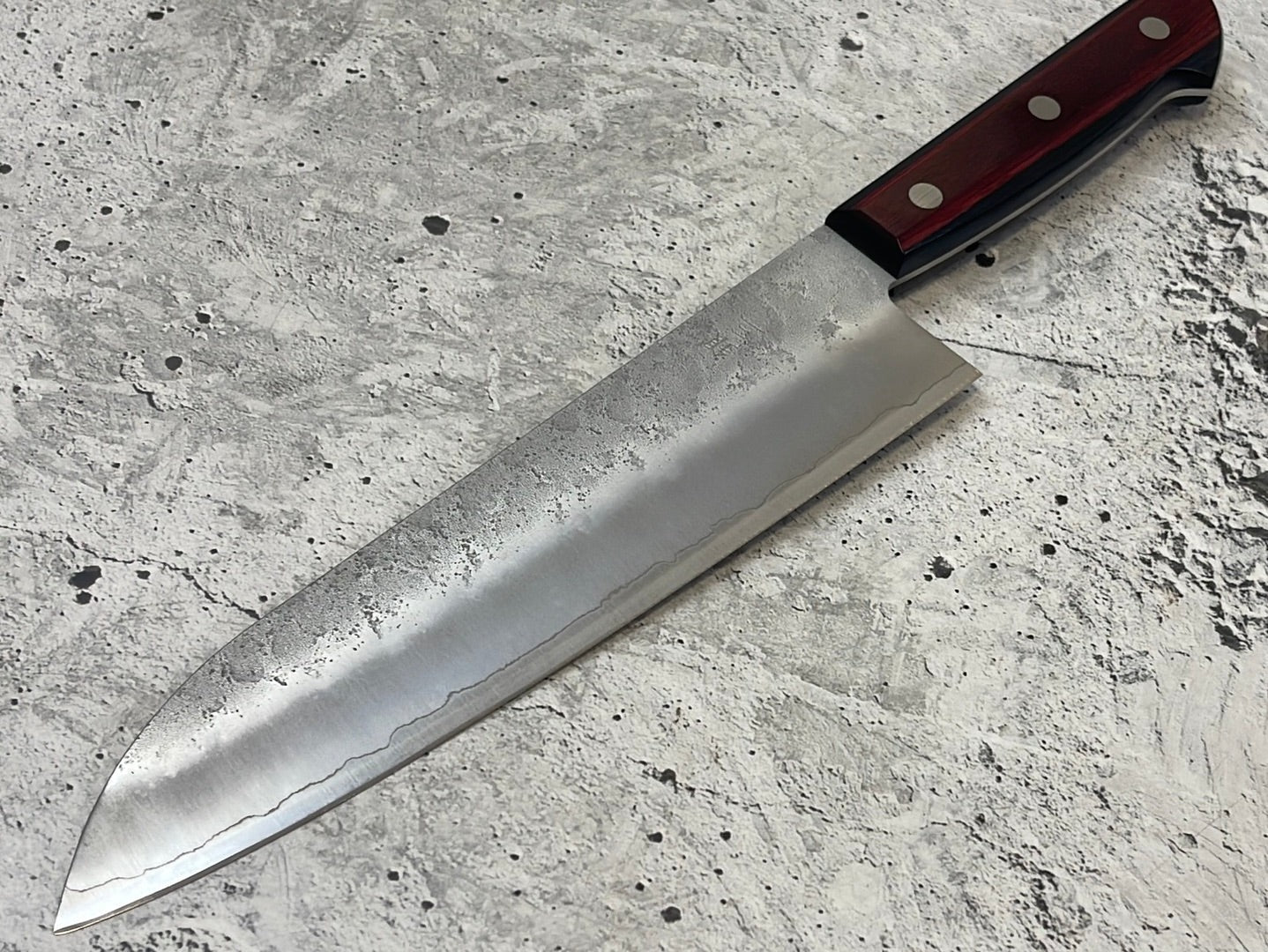 Tsunehisa G3 Nashiji Red Santoku 180mm - Made in Japan 🇯🇵