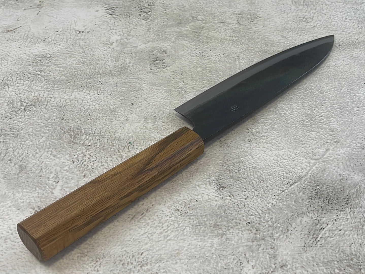 Tsukasa Shiro Kuro 180mm Gyuto- Shirogami Steel - Oak Octagnon Handle