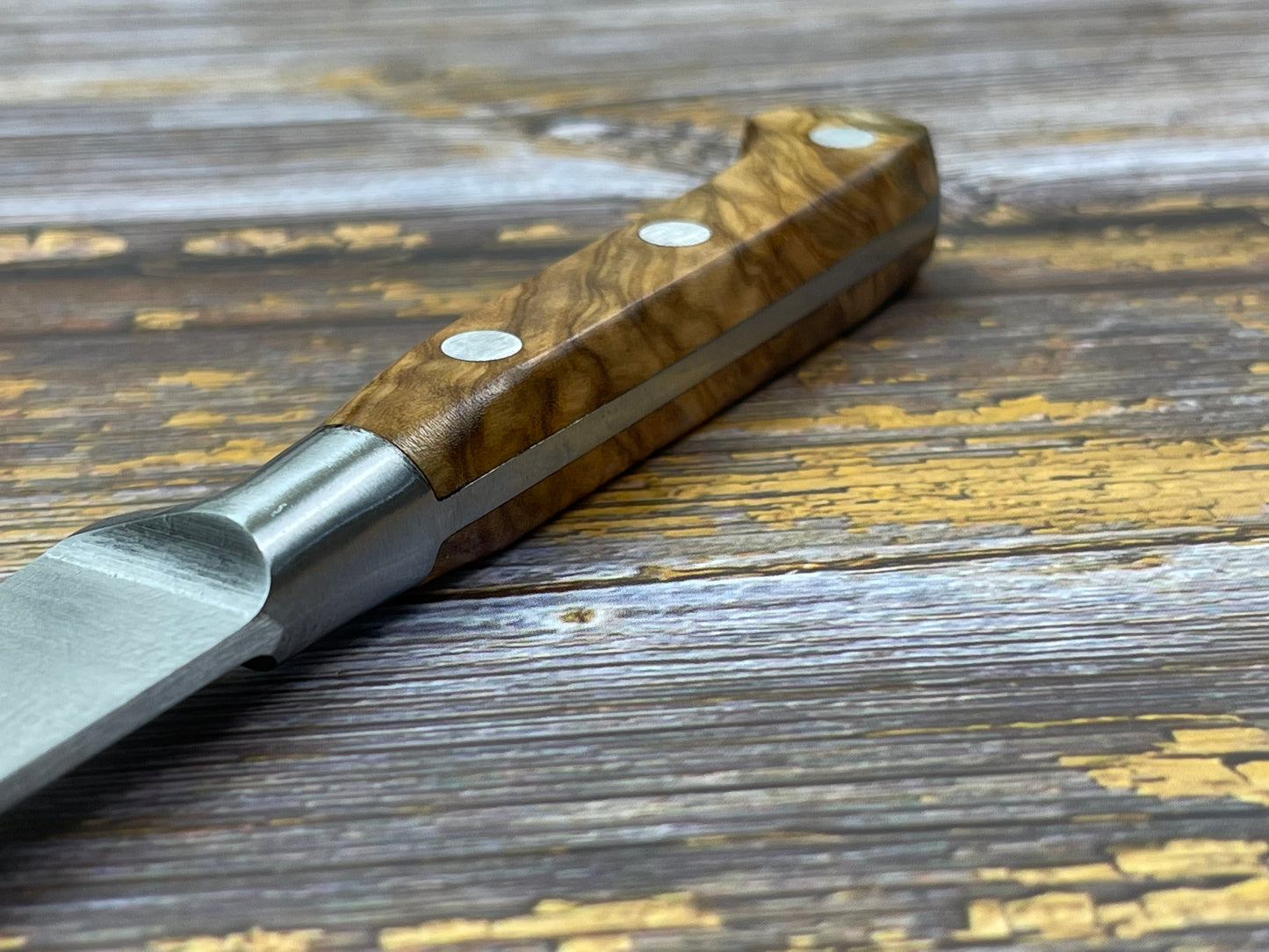 K Sabatier Paring Knife 80mm - CARBON STEEL - OLIVE WOOD HANDLE