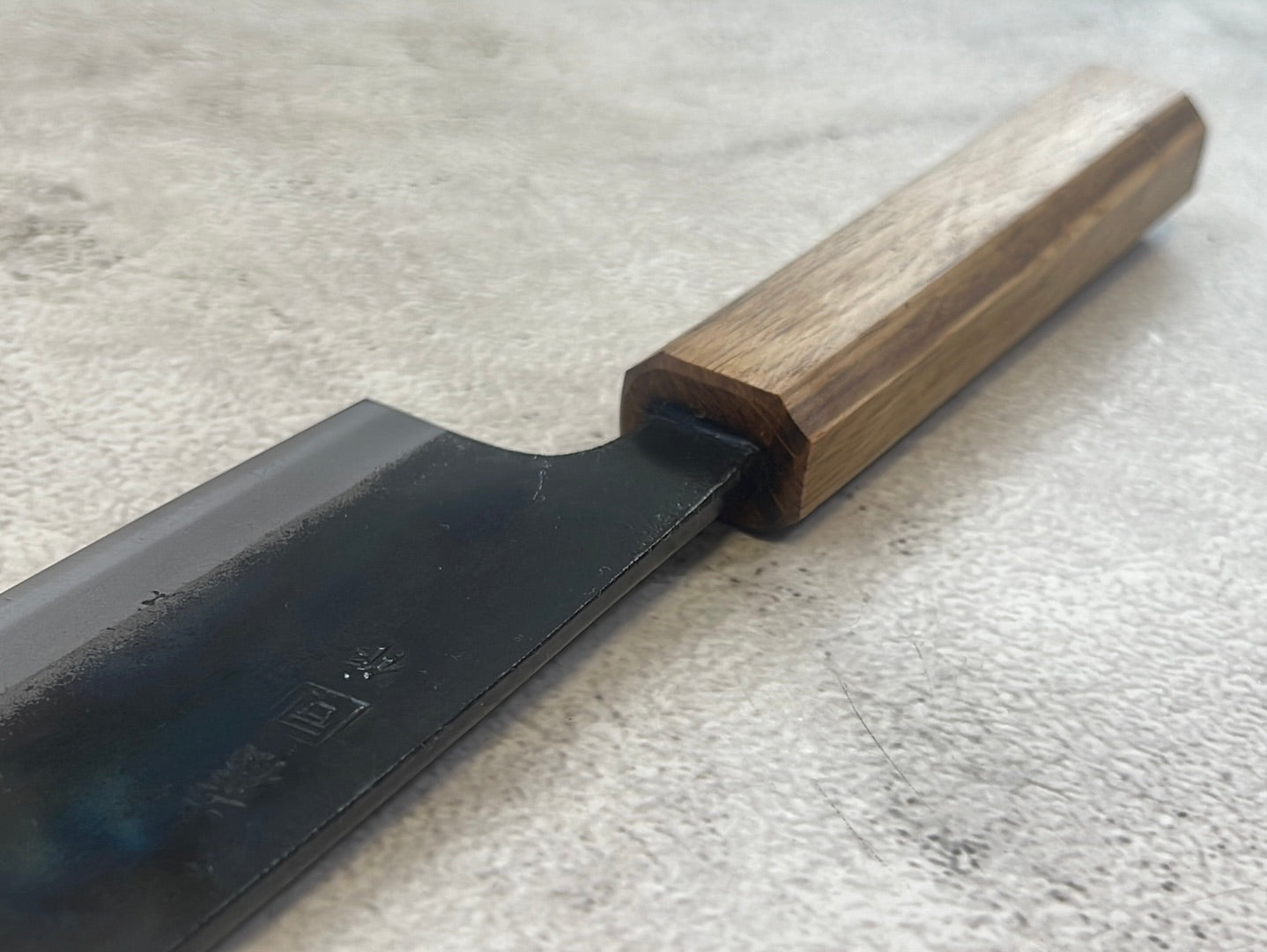 Tsukasa Shiro Kuro 210mm Gyuto- Shirogami Steel - Oak Octagnon Handle