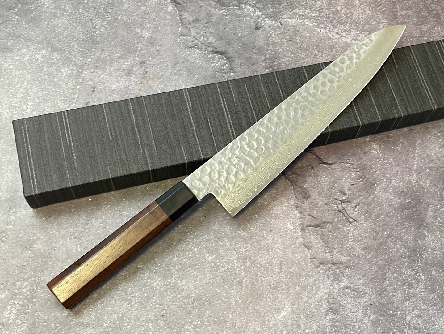 Yoshimune Gyuto Damascus Hammered Finish Knife 240 mm (9.4 in) Stainless clad Aus10
