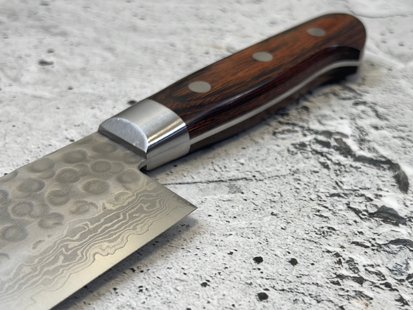 Tsunehisa VG10 33layers Damascus Steel Nakiri 180mm Brown Pakka Wood Handle - Made in Japan 🇯🇵