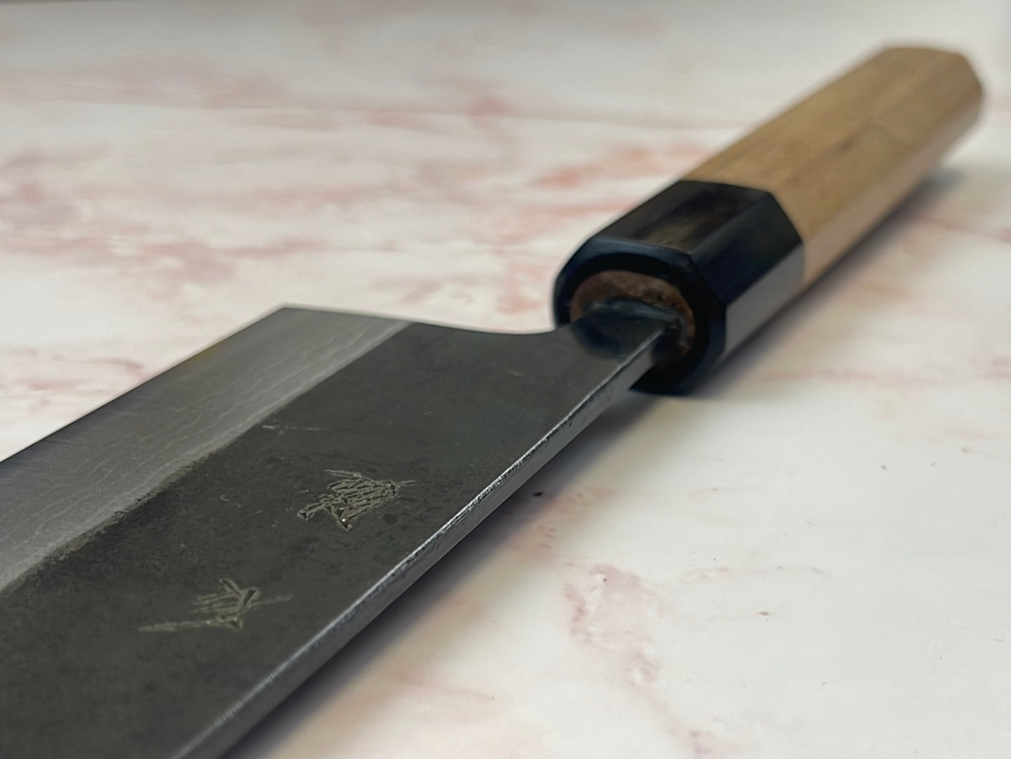 Yoshimune Kiritsuke Kurouchi 240 mm (9.4 in) Aogami (Blue) #2 Damascus (17 layers) Double-Bevel