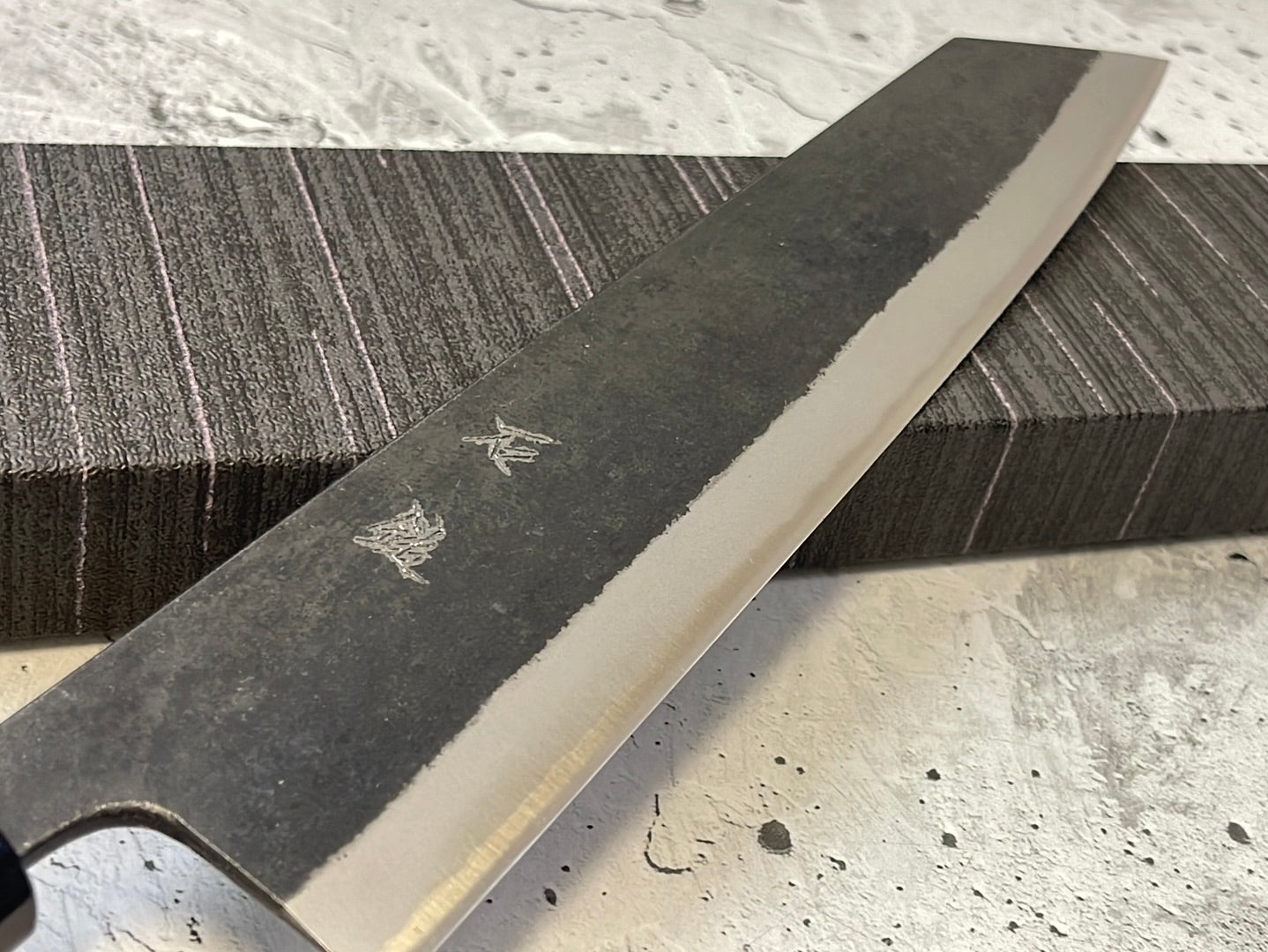 Yoshimune Kiritsuke Kurouchi 240 mm (9.4 in) Aogami (Blue) #2 Double-Bevel