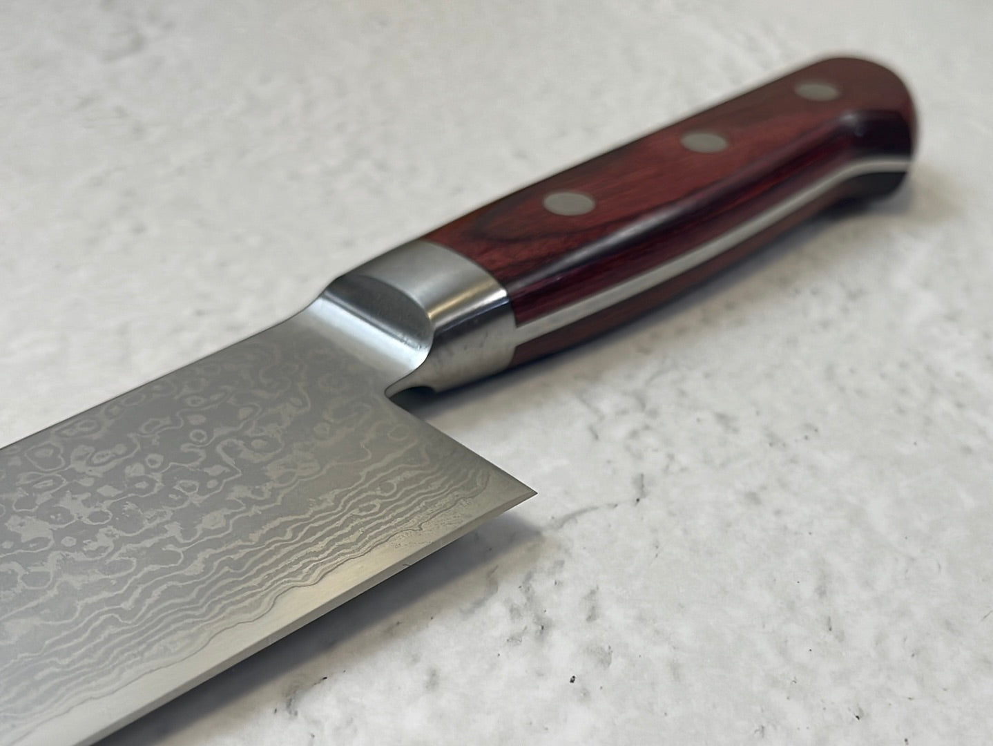 Tsunehisa VG10 33layers Damascus Steel Santoku 180mm Red Pakka Wood Handle - Made in Japan 🇯🇵