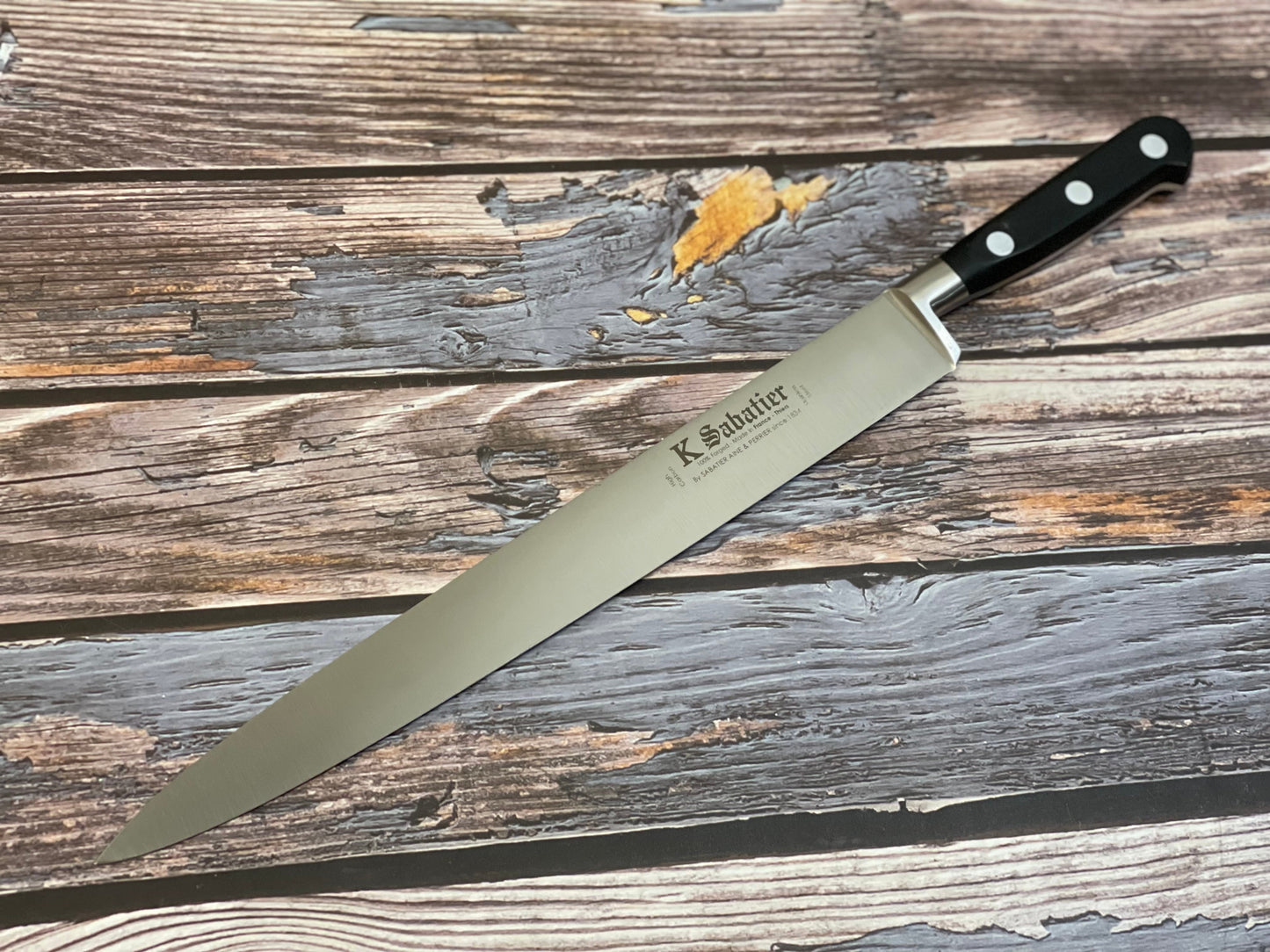 K Sabatier Authentique Slicing Knife 300mm - HIGH CARBON STEEL Made In France