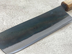 Tsukasa Shiro Kuro 150mm Nakiri - Shirogami Steel - Oak Octagnon Handle