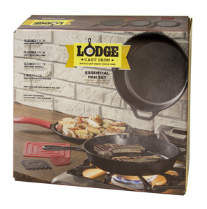 LODGE COOKWARE Cast Iron Cooking Essential 6pcs  Pan Set