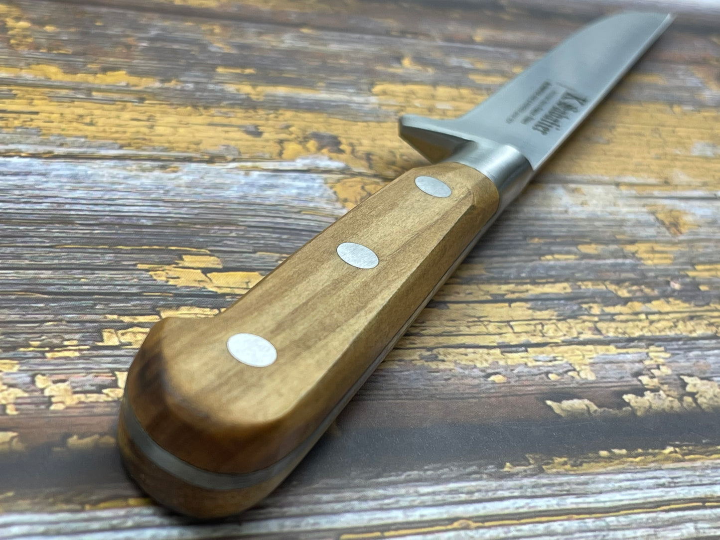 K Sabatier Boning Knife 130mm - CARBON STEEL - OLIVE WOOD HANDLE