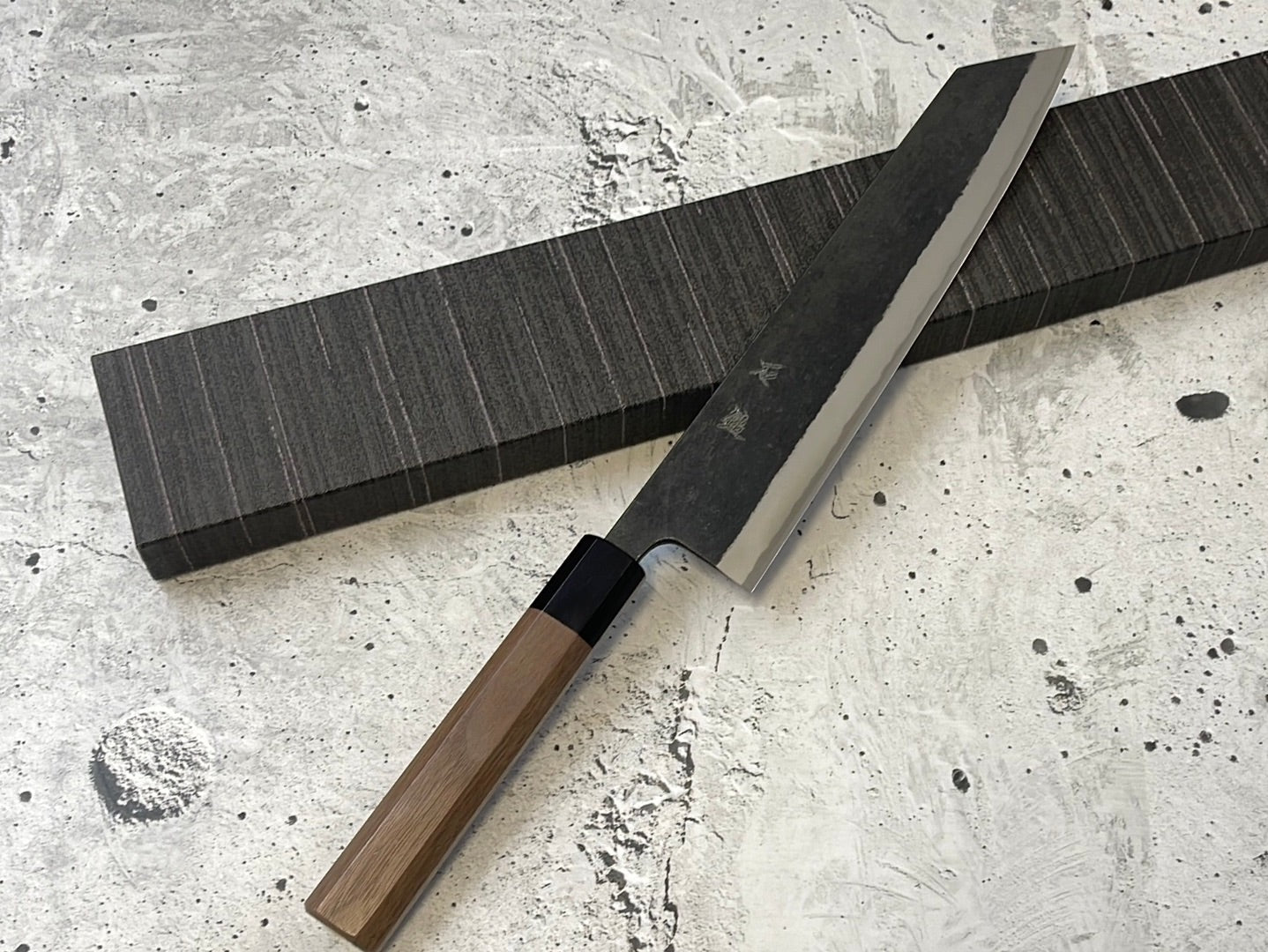 Yoshimune Kiritsuke Kurouchi 240 mm (9.4 in) Aogami (Blue) #2 Double-Bevel