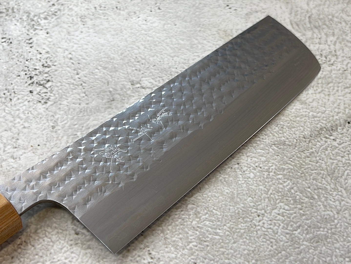 Yu Kurosaki R2(SG2) Hammered SENKO-EI WA RS8H Japanese Nakiri 165mm with Brown-Ring Octagonal Handle