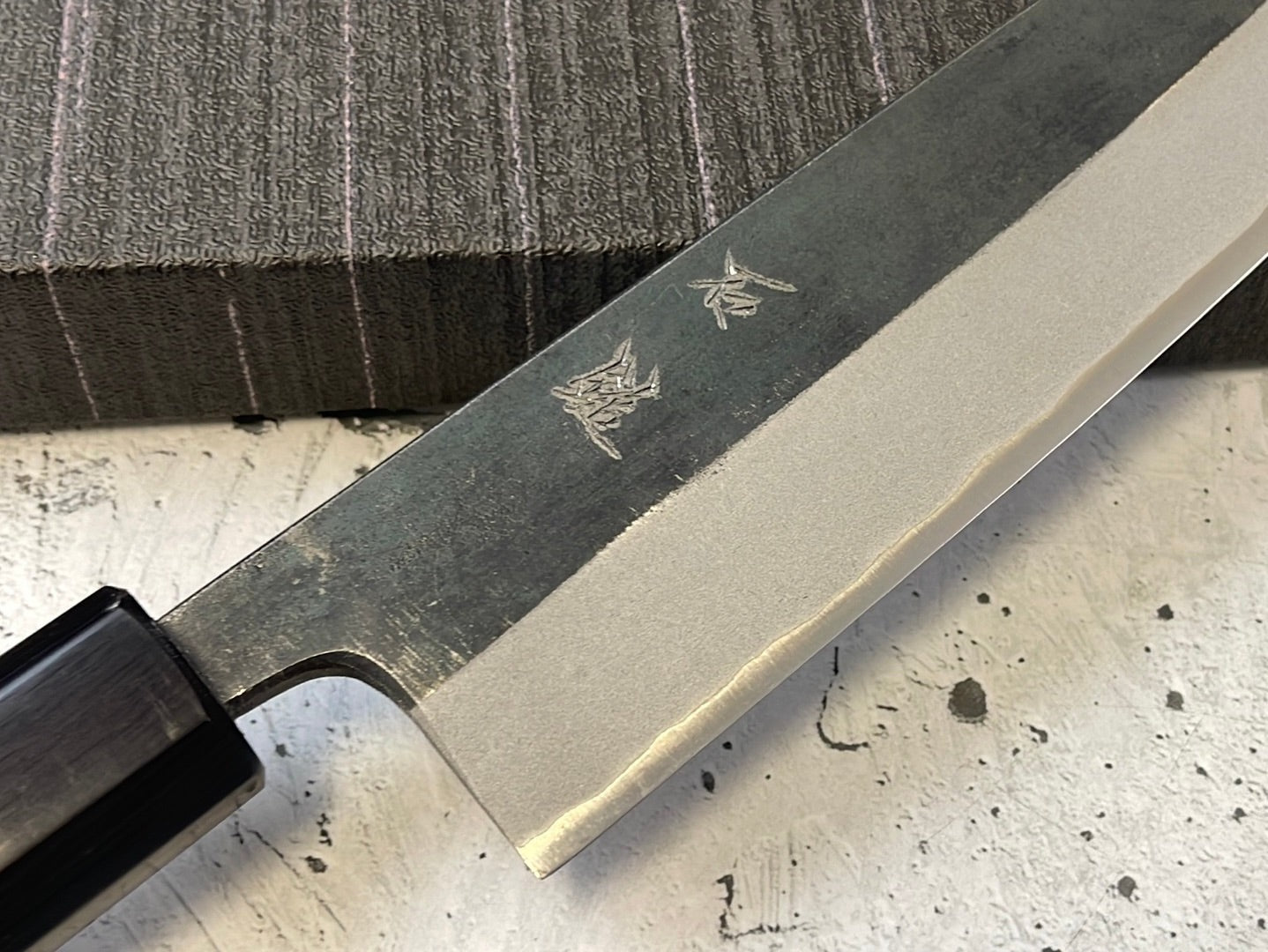 Yoshimune Gyuto Kurouchi 210 mm (8.3 in) Aogami (Blue) #2 Double-Bevel