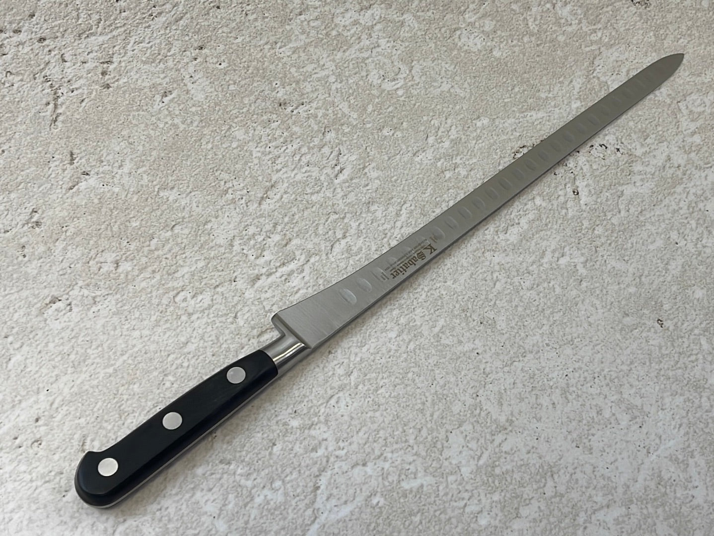 K Sabatier Authentique Salmon Slicing (Air Pockets) Knife 300mm - HIGH CARBON STEEL Made In France