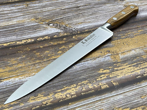 K Sabatier Slicing Knife 200mm - HIGH STEEL - OLIVE WOOD HANDLE