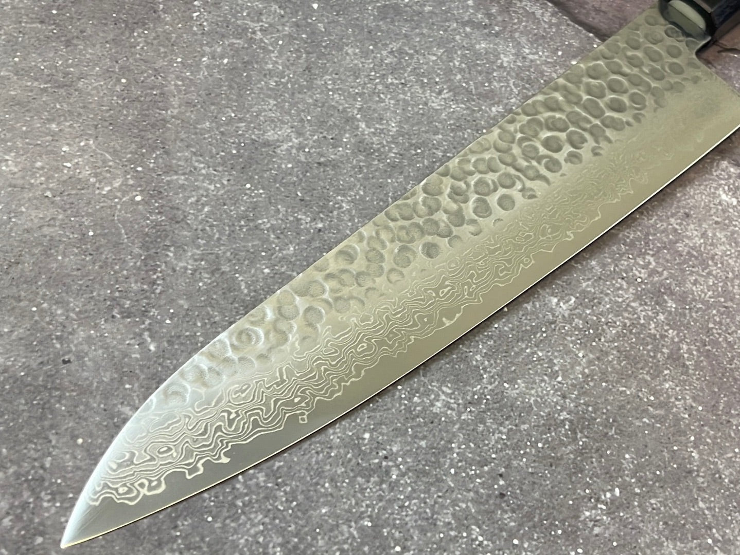 Yoshimune Gyuto Damascus Hammered Finish Knife 240 mm (9.4 in) Stainless clad Aus10