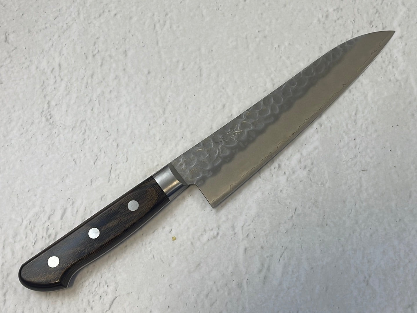 Tsunehisa AUS-8 Tsuchime Gyuto Knife 180mm Brown Pakka Wood - Made in Japan 🇯🇵