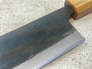 Tsukasa Shiro Kuro 150mm Nakiri - Shirogami Steel - Oak Octagnon Handle