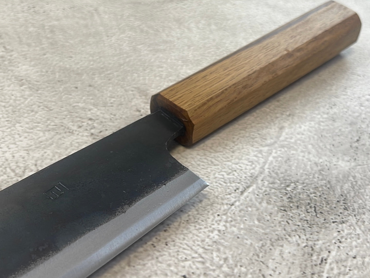 Tsukasa Shiro Kuro 210mm Gyuto- Shirogami Steel - Oak Octagnon Handle