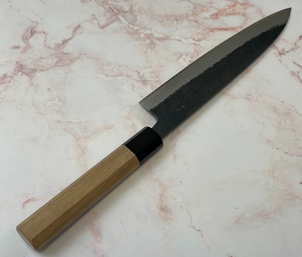Yoshimune Gyuto Kurouchi 210 mm (8.3 in) Aogami (Blue) #2 Damascus (17 layers) Double-Bevel