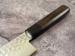 Yoshimune Nakiri Damascus Hammered Finish Knife 160mm (6.1in) Stainless clad AUS10