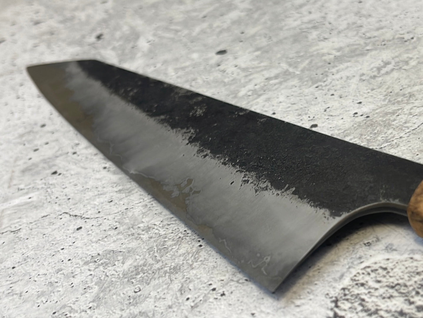 SanMai K-Tip Gyuto 230mm Kurouchi Kasumi, Amboyna Burl & Rosewood Handle