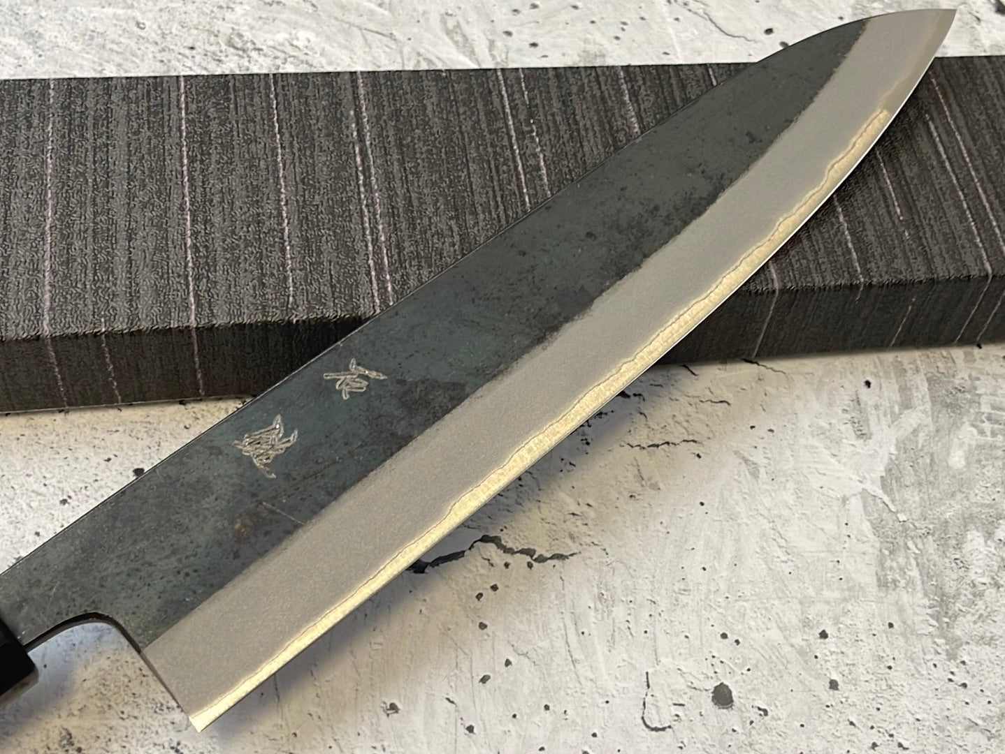 Yoshimune Gyuto Kurouchi 240 mm (9.4 in) Aogami (Blue) #2 Double-Bevel