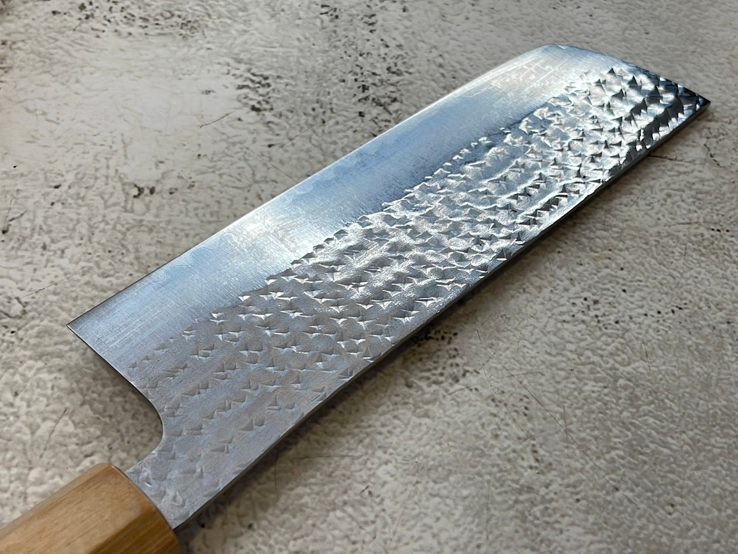 Yu Kurosaki R2(SG2) Hammered SENKO-EI WA RS8H Japanese Nakiri 165mm with Brown-Ring Octagonal Handle