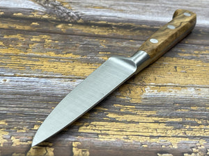 K Sabatier Paring Knife 100mm - CARBON STEEL - OLIVE WOOD HANDLE