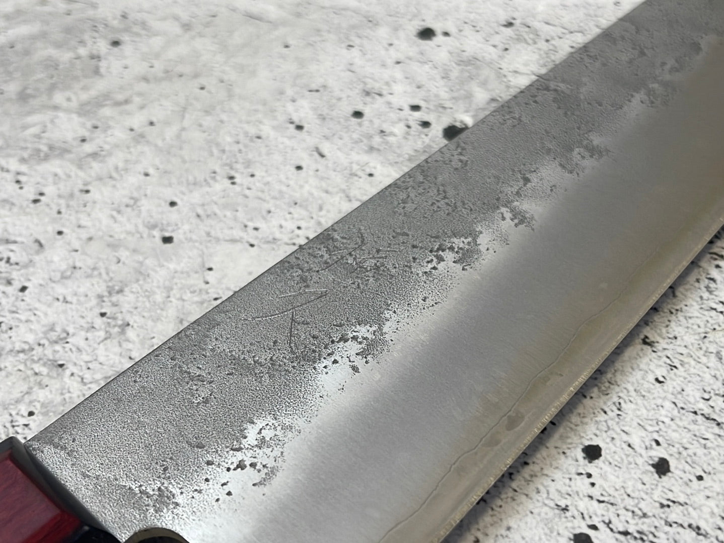 Tsunehisa G3 Nashiji Red Santoku 180mm - Made in Japan 🇯🇵