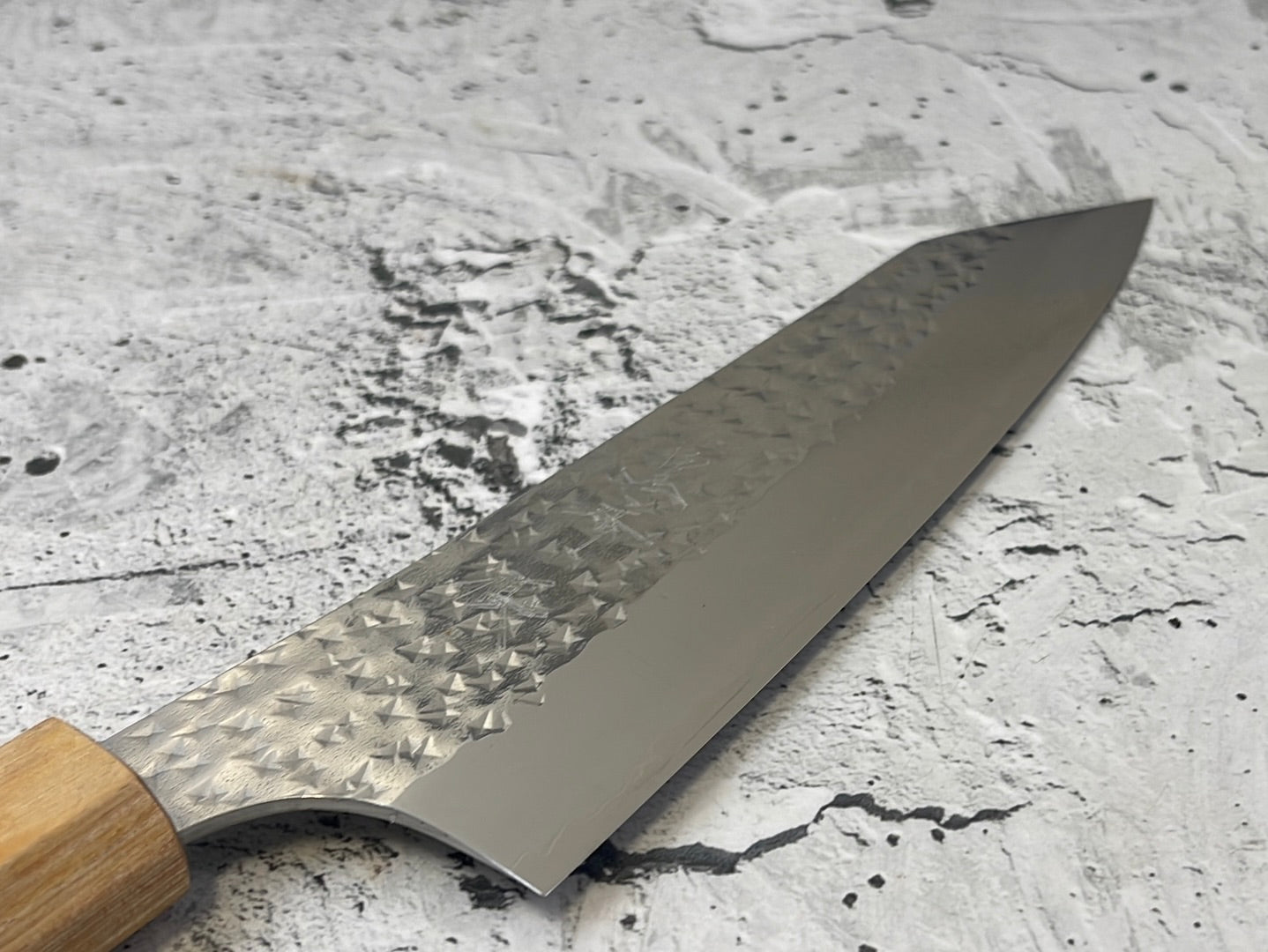 Yu Kurosaki R2(SG2) Hammered SENKO-EI WA RS8H Japanese Chef's Bunka 165mm with Brown-Ring Octagonal Handle