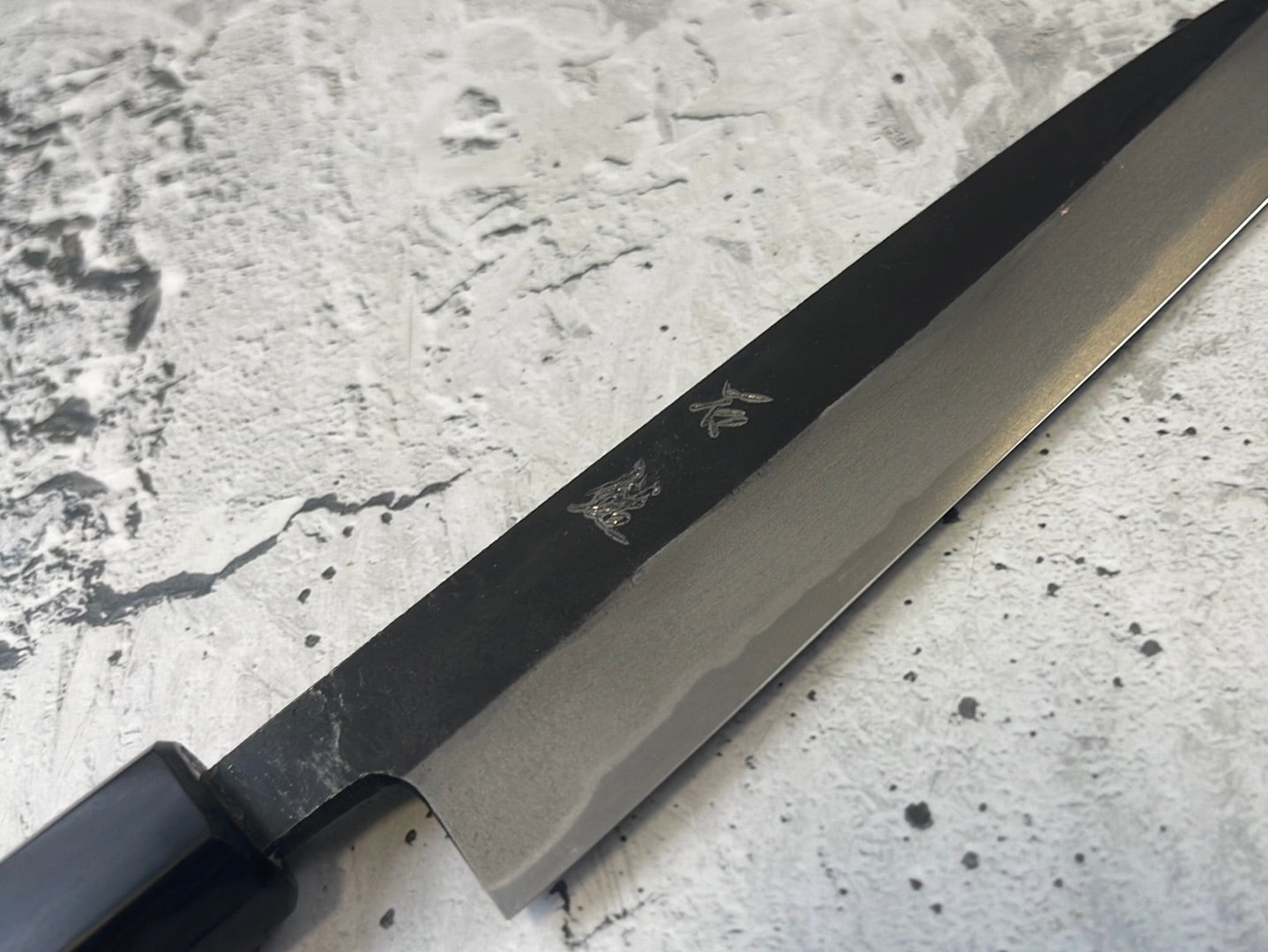 Yoshimune Sujihiki Kurouchi 210 mm (8.3 in) Aogami (Blue) #2 Double-Bevel