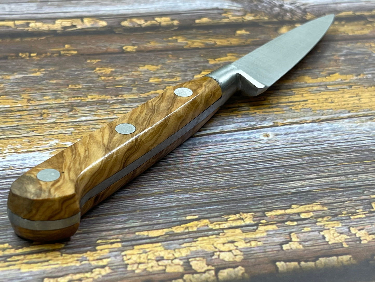 K Sabatier Paring Knife 80mm - HIGH CARBON STEEL - OLIVE WOOD HANDLE