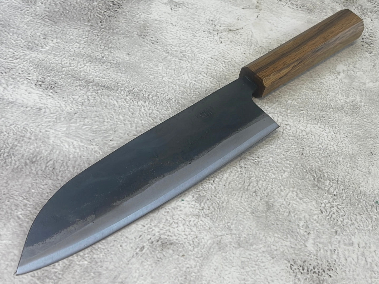 Tsukasa Shiro Kuro 180mm Santoku - Shirogami Steel - Oak Octagnon Handle
