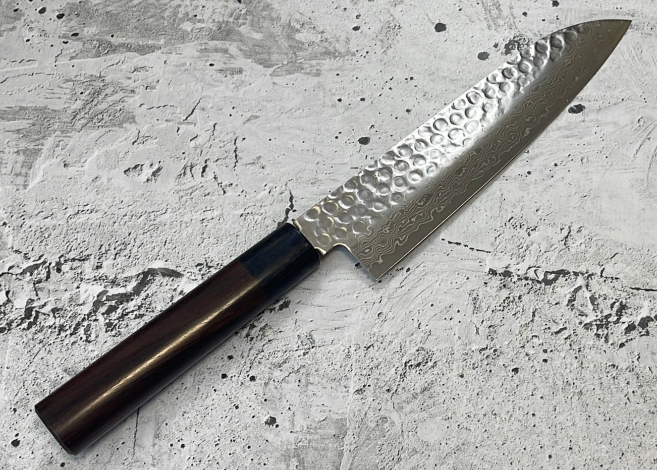 Tsunehisa VG10 Suminagashi Tsuchime Santoku 185mm Rosewood Handle Made in Japan 🇯🇵