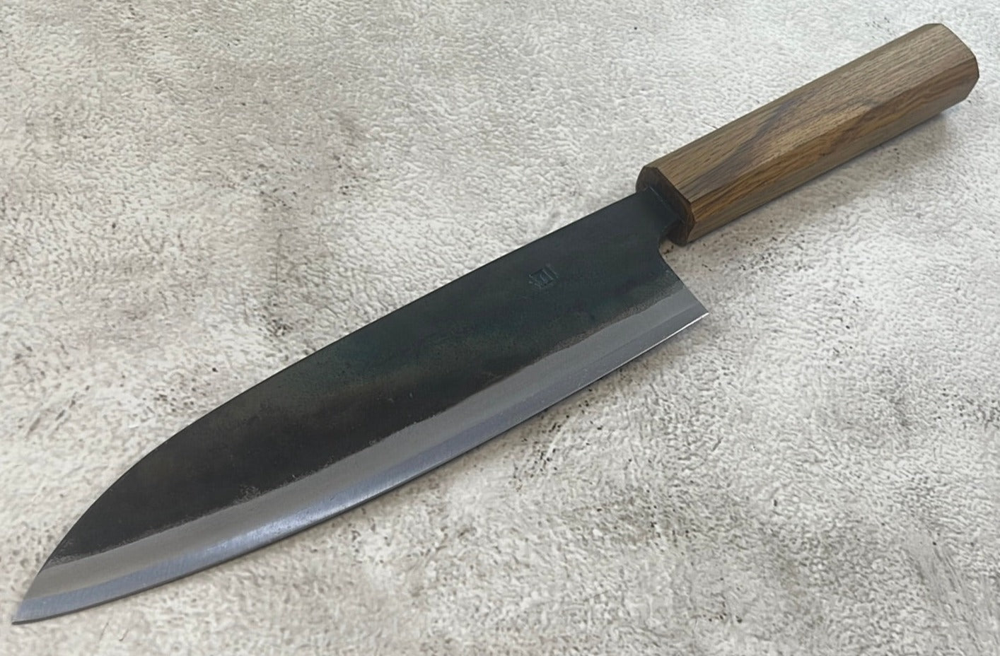 Tsukasa Shiro Kuro 180mm Gyuto- Shirogami Steel - Oak Octagnon Handle