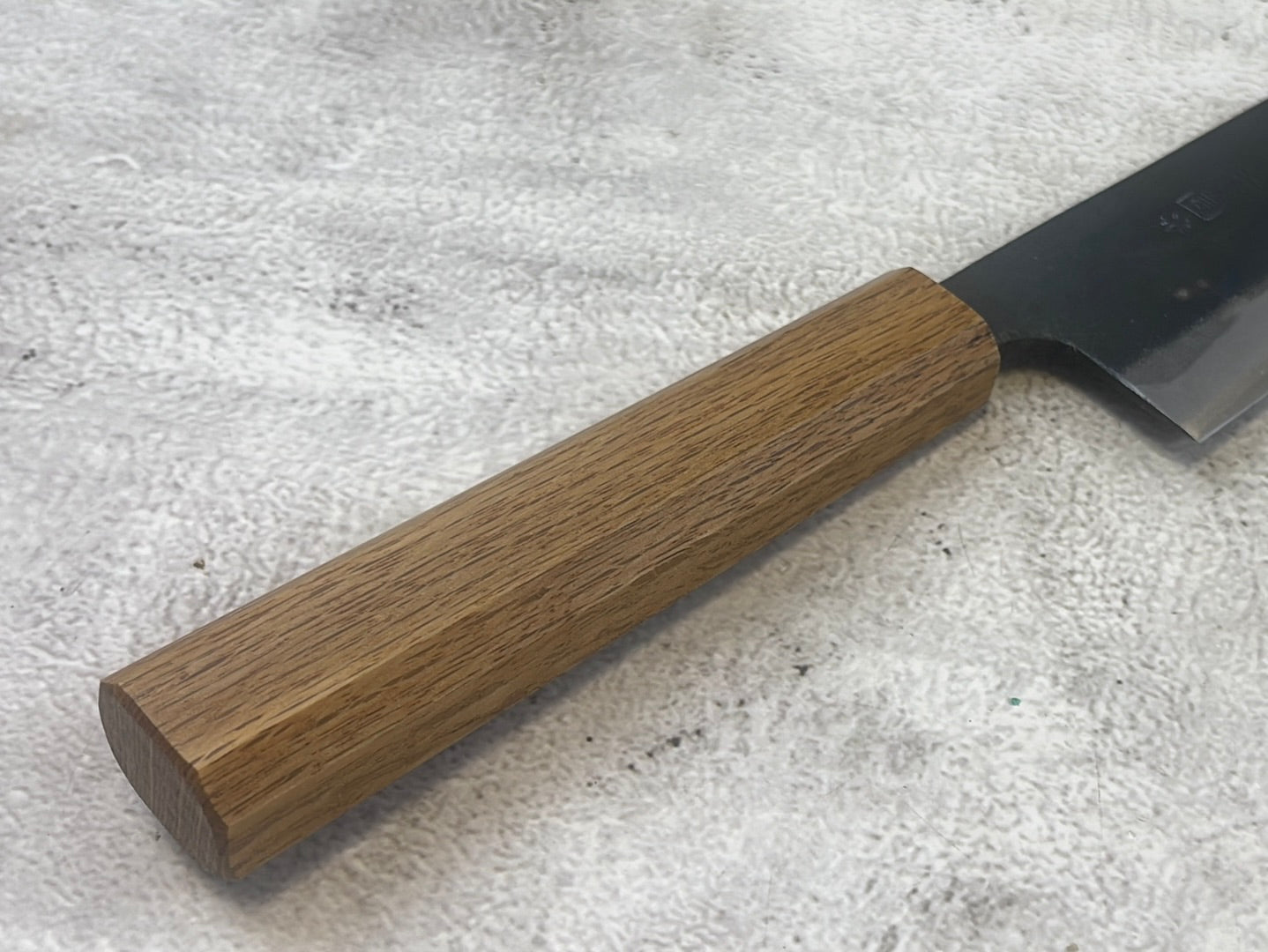 Tsukasa Shiro Kuro 180mm Santoku - Shirogami Steel - Oak Octagnon Handle