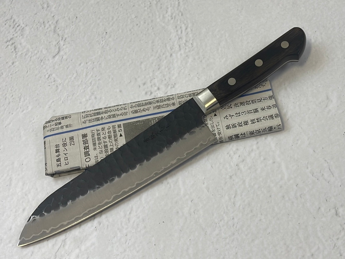 Tsunehisa AS Stainless Santoku Knife 180mm - Made in Japan 🇯🇵 Brown Pakka Wood Handle