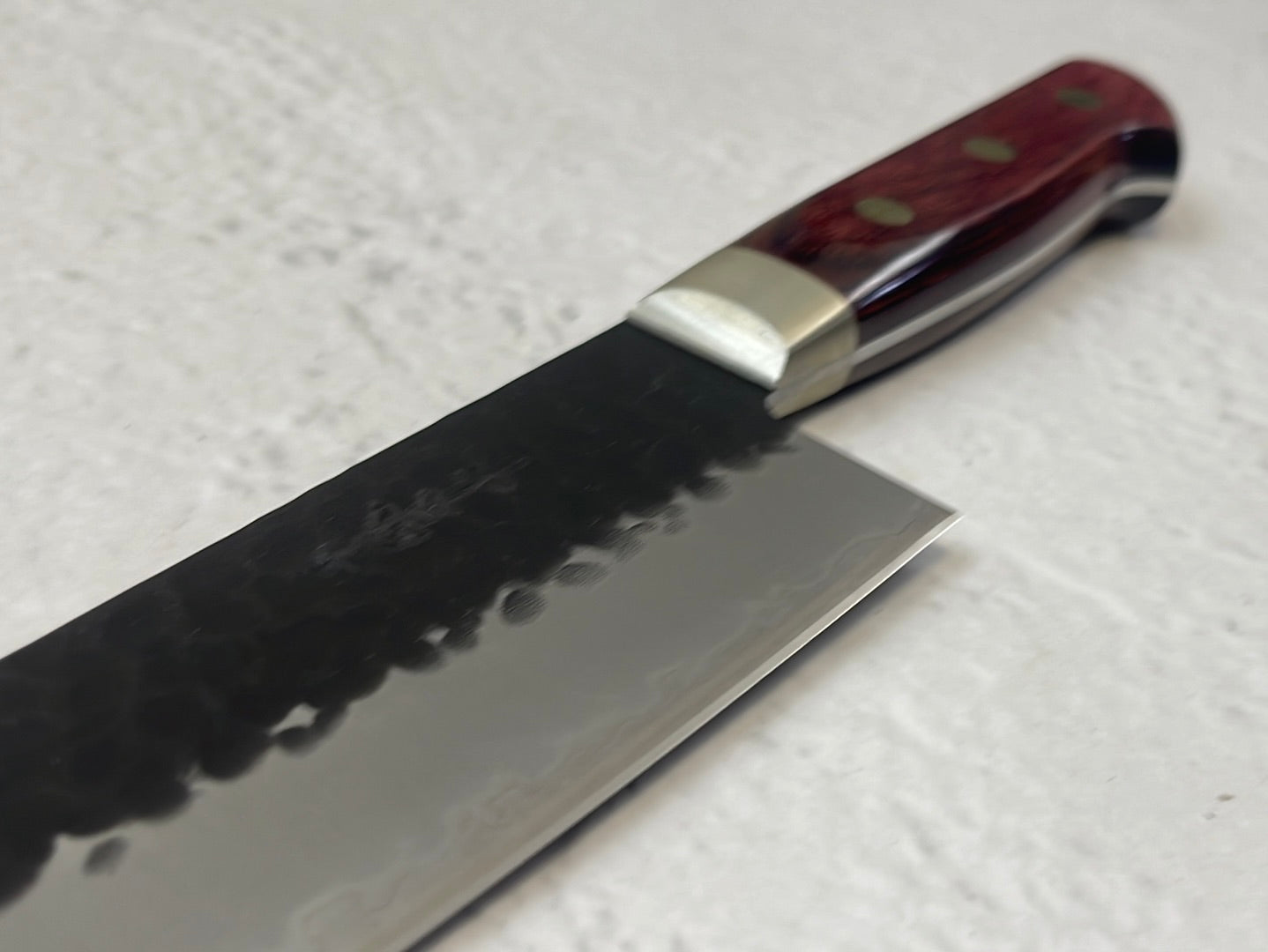 Tsunehisa Aogami Super Kuro Tsutime Gyuto Knife 210mm  Red Pakka Wood Handle - Made in Japan 🇯🇵