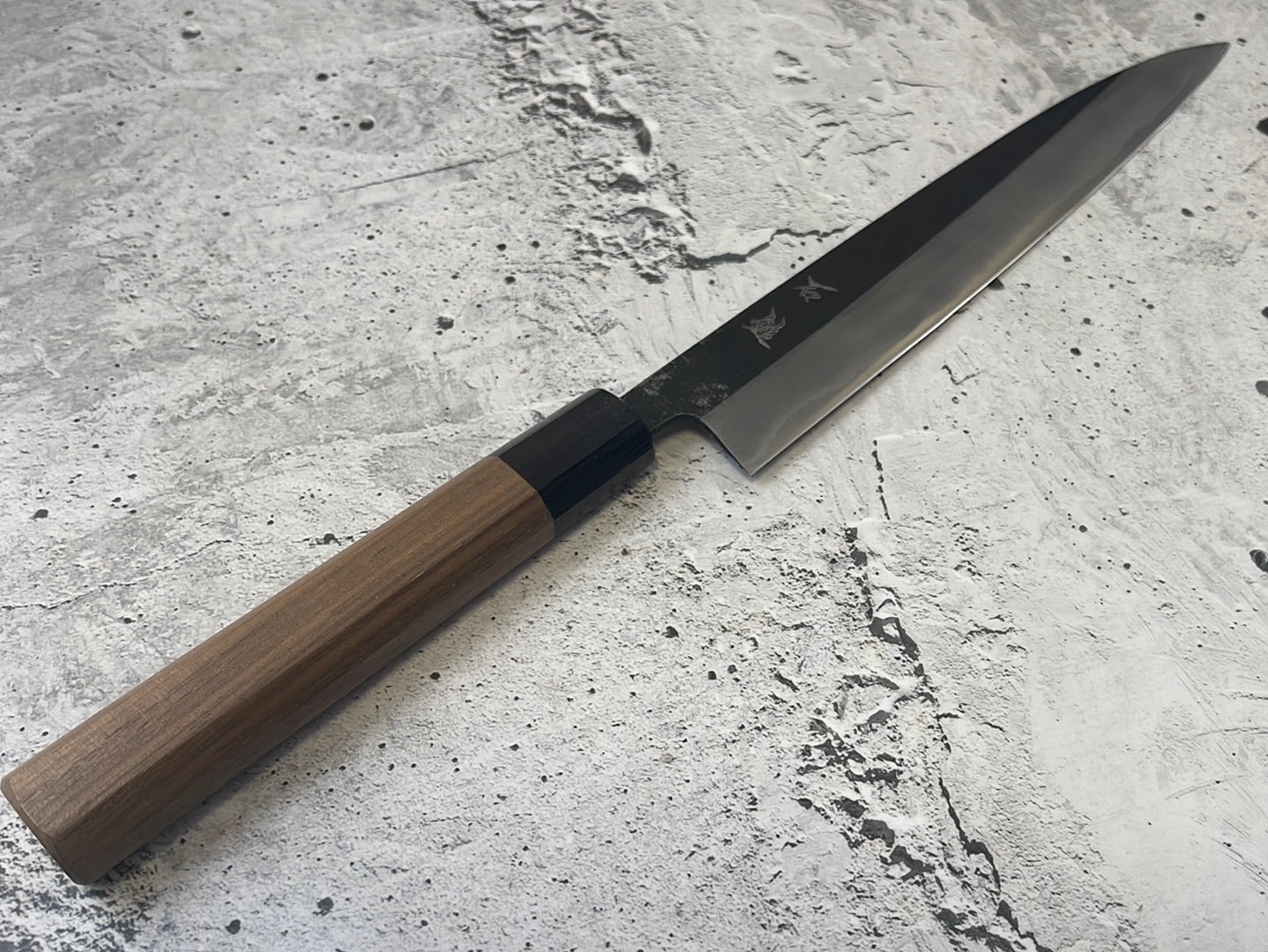 Yoshimune Sujihiki Kurouchi 240 mm (9.4 in) Aogami (Blue) #2 Double-Bevel